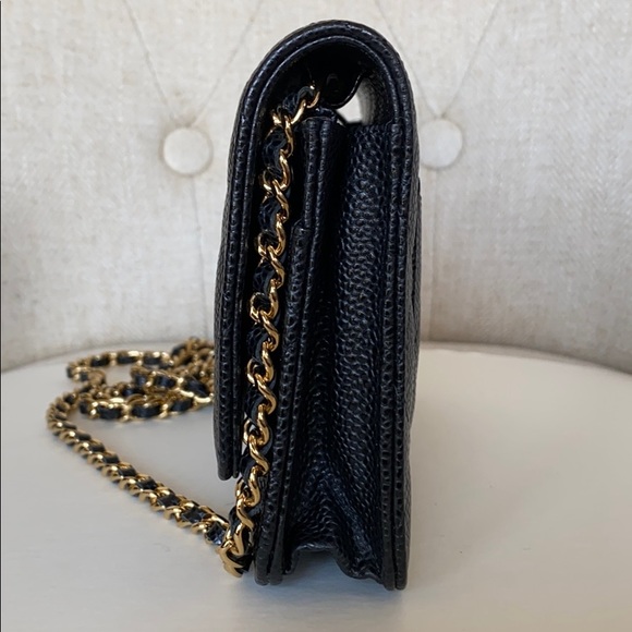 ❌SOLD💰Chanel Caviar Quilted Wallet On Chain Black - Picture 10 of 13